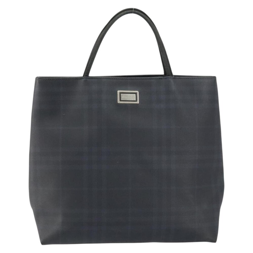 Burberry Nova Check Leather Handbag Black